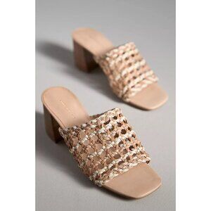 By Anthropologie Woven Block-Heel Mule Sandals 41
